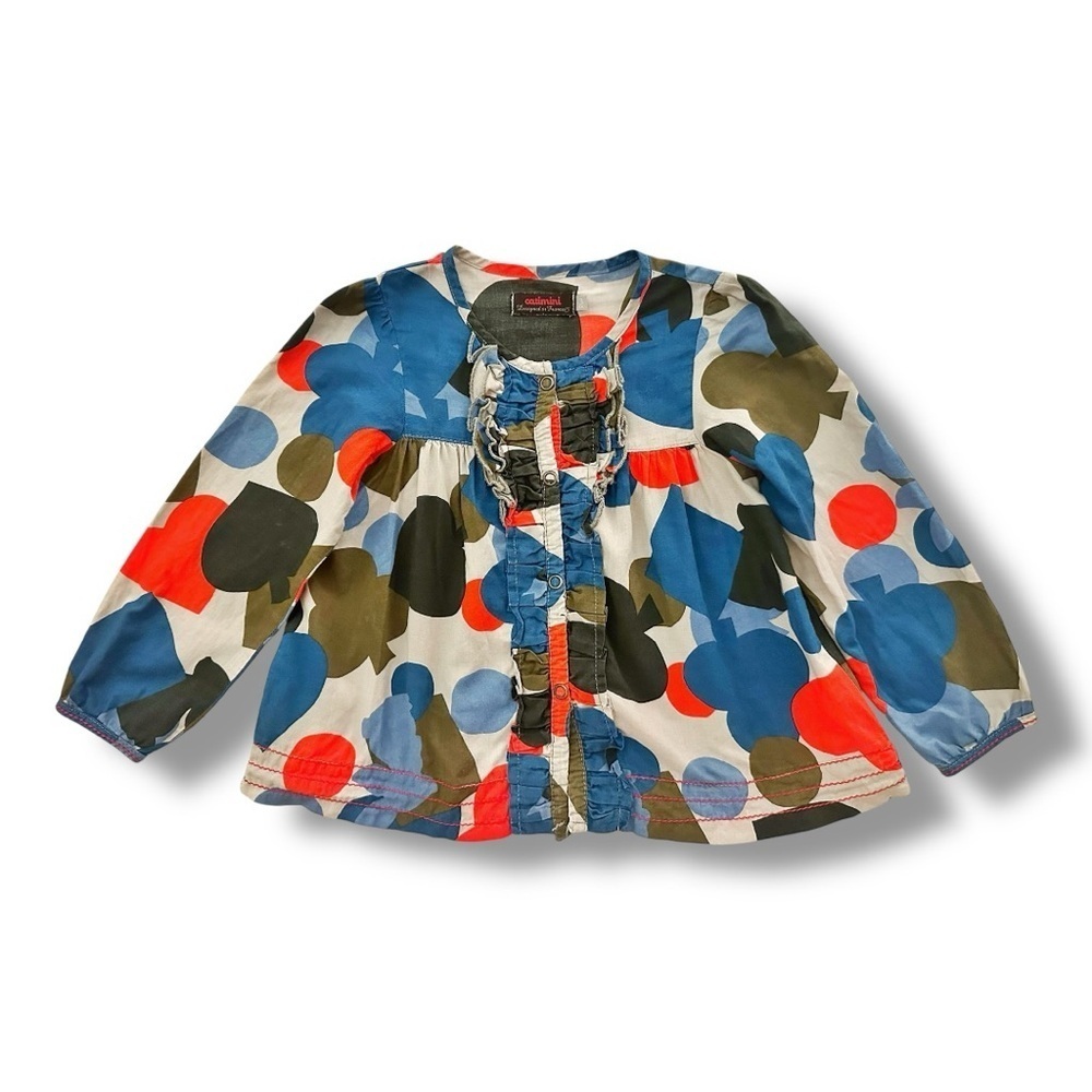 Catimini | Ace of Spades Swing Cut Peasant Boho Blouse (T)